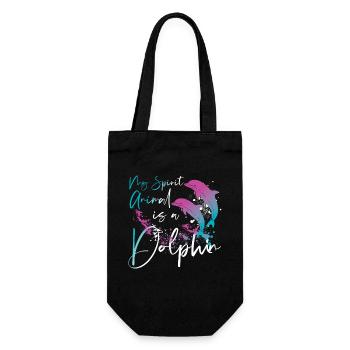 Dolphin My Spirit Animal Is A - Gift Bag for Bottles - black - Front