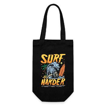 Härter surfen | Sun & Chill Beach Totenkopf - Geschenkbeutel für Flaschen - Schwarz - Vorne