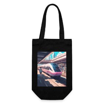 Japan Railway Station Train - Gift Bag for Bottles - black - Front