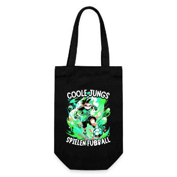 Coole Jungs spielen Fußball für Jungen Fußballer - Geschenkbeutel für Flaschen - Schwarz - Vorne