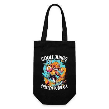 Coole Jungs spielen Fußball für Jungen Fußballer - Geschenkbeutel für Flaschen - Schwarz - Vorne