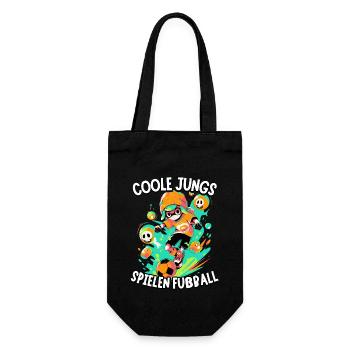 Coole Jungs spielen Fußball für Jungen Fußballer - Geschenkbeutel für Flaschen - Schwarz - Vorne