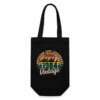 1984 Birthday - Gift Bag for Bottles - black - Front
