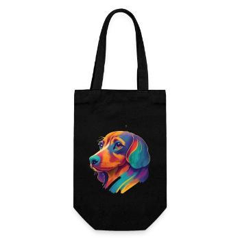 Bunter Dackel Hunde Freund Lebensfreude Hund - Geschenkbeutel für Flaschen - Schwarz - Vorne