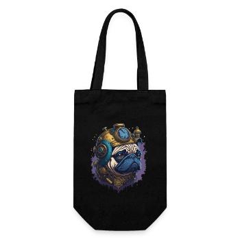 Esthétique Steampunk Carlin chien amant de chien - Sac à bouteille - noir - Devant