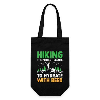 Wandern Wanderer Natur Trekking Outdoor Bergsteigerin - Geschenkbeutel für Flaschen - Schwarz - Vorne