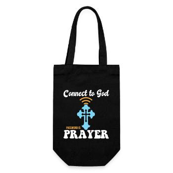 Jesus Believer Connect to God The Password Is - Geschenkbeutel für Flaschen - Schwarz - Vorne