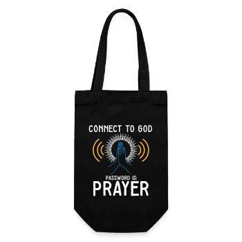 Connect to God I Love Jesus Believer Worship - Geschenkbeutel für Flaschen - Schwarz - Vorne