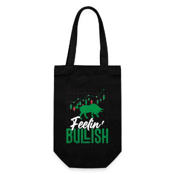 Feelin' Bullish Trader Investor Stock Market Tradi - Geschenkbeutel für Flaschen - Schwarz - Vorne