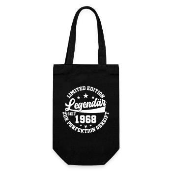Legendär seit 1968: Retro Geburtstags-Shirt - Geschenkbeutel für Flaschen - Schwarz - Vorne