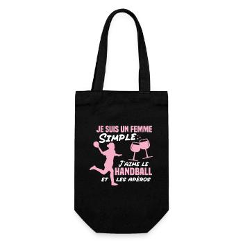 Un femme simple j aime le handball at les apéros - Sac à bouteille - noir - Devant