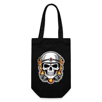 crane - squelette - tete de mort - casque de moto - Sac à bouteille - noir - Devant
