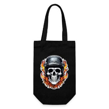 crane - squelette - tete de mort - casque de moto - Sac à bouteille - noir - Devant