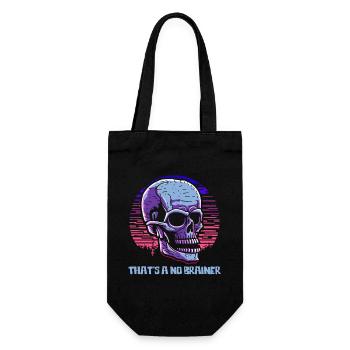 no brainstorming necessary, colorful, funny skull - Gift Bag for Bottles - black - Front