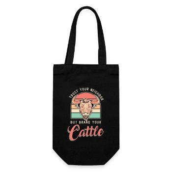Cattle Farming Trust Your Neighbor Farm Animals - Gift Bag for Bottles - black - Front