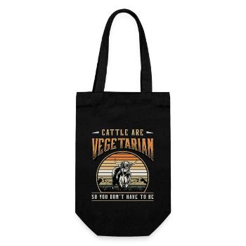 Cattle Farming Cattle Are Vegetarian Dairy Farmer - Gift Bag for Bottles - black - Front