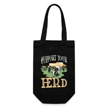 Cattle Farming Support Your Herd Livestock Farmer - Geschenkbeutel für Flaschen - Schwarz - Vorne