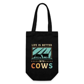 Cattle Farming Life Is Better With Cows Livestock - Gift Bag for Bottles - black - Front