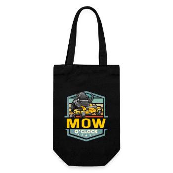 Mower It's Mow O'Clock Lawn Mowing Grass Cutting - Gift Bag for Bottles - black - Front