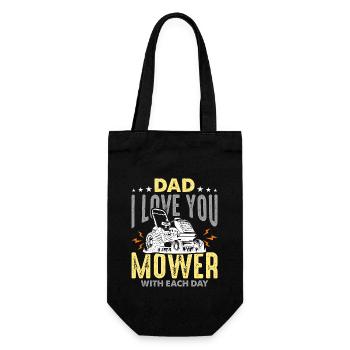 Mower Dad I Love You Mower With Tractor Mowing - Gift Bag for Bottles - black - Front