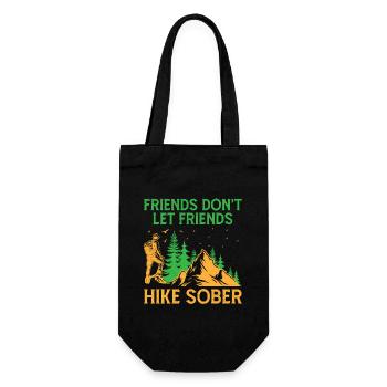 Wandern Wanderer Natur Trekking Outdoor Bergsteigerin - Geschenkbeutel für Flaschen - Schwarz - Vorne