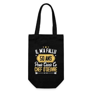 Cadeau Anniversaire 50 Ans Chef D'oeuvre Humour - Sac à bouteille - noir - Devant