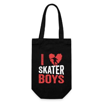 I Love Skater Boys Skateboard Skate Skateboarding - Geschenkbeutel für Flaschen - Schwarz - Vorne