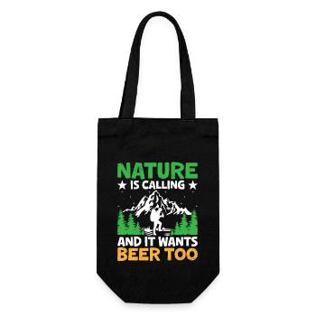 Wandern Wanderer Outdoor Bergsteigen Natur Trekkin - Geschenkbeutel für Flaschen - Schwarz - Vorne