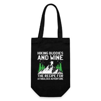 Hiking Hiker Outdoor Mountaineering Nature Trekkin - Gift Bag for Bottles - black - Front