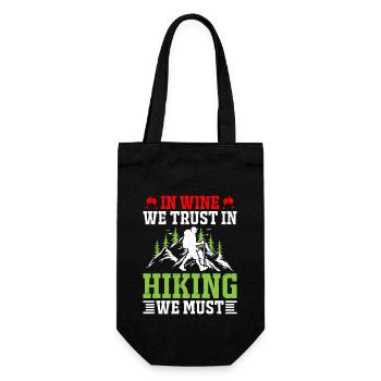 Wandern Wanderer Outdoor Bergsteigen Natur Trekkin - Geschenkbeutel für Flaschen - Schwarz - Vorne