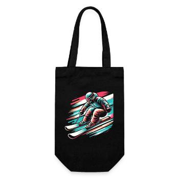 Winter Thrill: Skiers in the Snow - Gift Bag for Bottles - black - Front