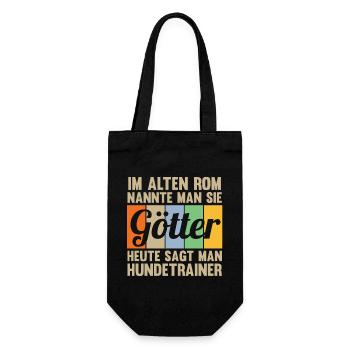 Hundetraining Hund Hundeschule Hundetrainer - Geschenkbeutel für Flaschen - Schwarz - Vorne