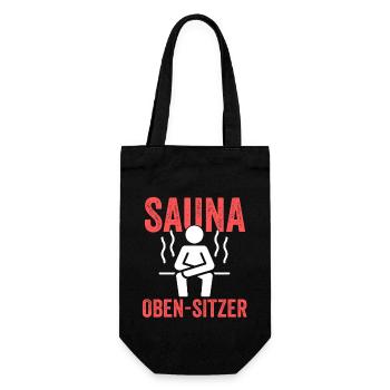 Wellness Saunagänger Saunieren Saunierer Sauna - Geschenkbeutel für Flaschen - Schwarz - Vorne