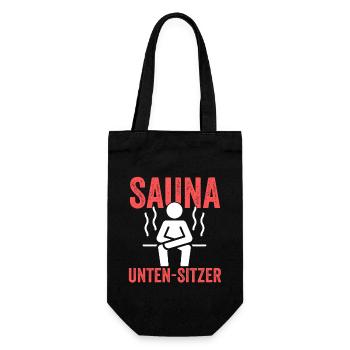 Wellness Saunagänger Saunieren Saunierer Sauna - Geschenkbeutel für Flaschen - Schwarz - Vorne