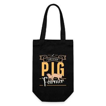 Pig Farming Certified Pig Farmer Farm Animals - Gift Bag for Bottles - black - Front