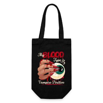 Vampir Blut, Blutsauger lustiger Spruch - Geschenkbeutel für Flaschen - Schwarz - Vorne