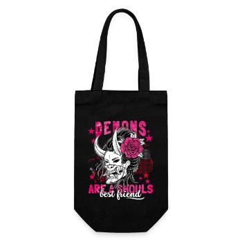 Anime Girl, Japanese Geisha, Japan Demon Saying - Gift Bag for Bottles - black - Front
