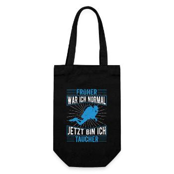 Früher war ich normal jetzt bin ich Taucher Schnor - Geschenkbeutel für Flaschen - Schwarz - Vorne