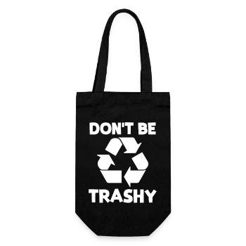 Don't be trashy - Geschenkbeutel für Flaschen - Schwarz - Vorne