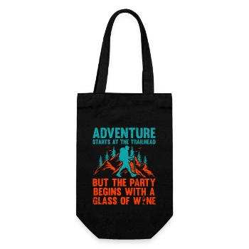 Hiking Mountaineering Trekking Nature Outdoor Alco - Gift Bag for Bottles - black - Front