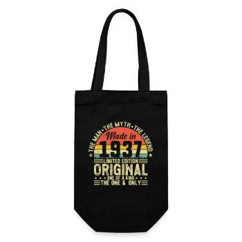 Vintage 1937 Geburtstagsgeschenk - Geschenkbeutel für Flaschen - Schwarz - Vorne
