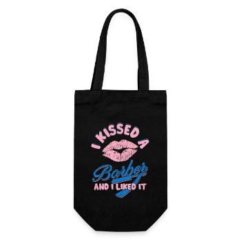 I Kissed A Barber And I Liked It Haircut Beard Bar - Gift Bag for Bottles - black - Front