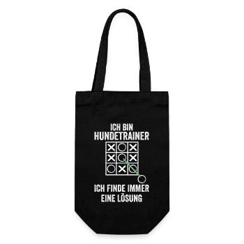 Hundetraining Hund Hundeschule Hundetrainer - Geschenkbeutel für Flaschen - Schwarz - Vorne