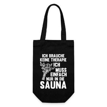 Wellness Saunagänger Saunieren Saunierer Sauna - Geschenkbeutel für Flaschen - Schwarz - Vorne
