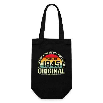 1945 - Timeless Vintage Birthday Joy - Gift Bag for Bottles - black - Front
