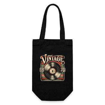 Retro Vinyl Vintage Legend 1976 Birthday - Gift Bag for Bottles - black - Front