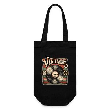 Retro Vinyl Vintage Legend 1968 Geburtstag - Geschenkbeutel für Flaschen - Schwarz - Vorne