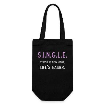 Single Stress is now gone Life's easier - Gift Bag for Bottles - black - Front
