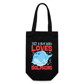 Dolphin Just A Boy Who Loves - Geschenkbeutel für Flaschen - Schwarz - Vorne