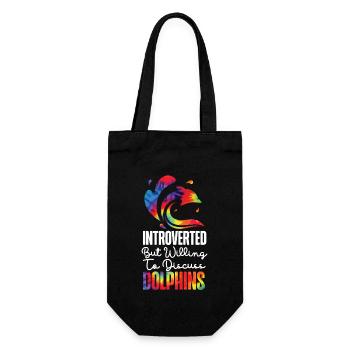 Dolphin Tie Dye Introverted But - Geschenkbeutel für Flaschen - Schwarz - Vorne